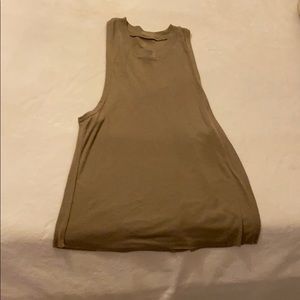 Tan Alo Yoga topped high neckline tank top